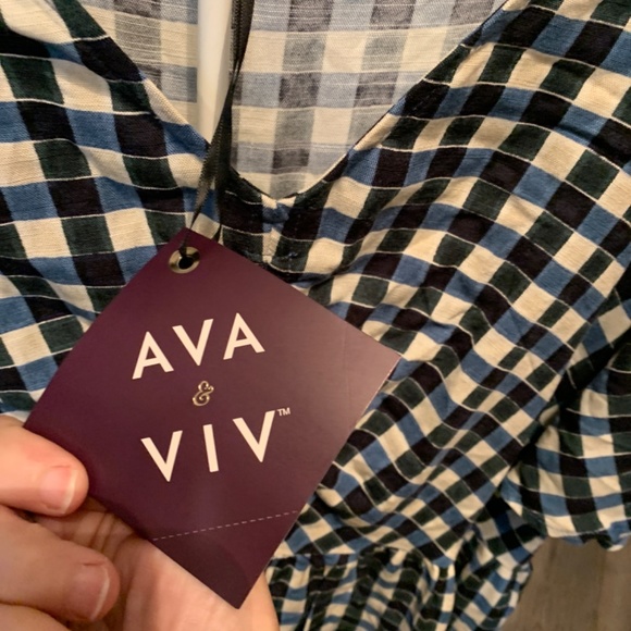 Ava+ Viv plus size flutter sleeve ruffle‎ tiered dress. NWT . Retail 30 - Picture 3 of 8